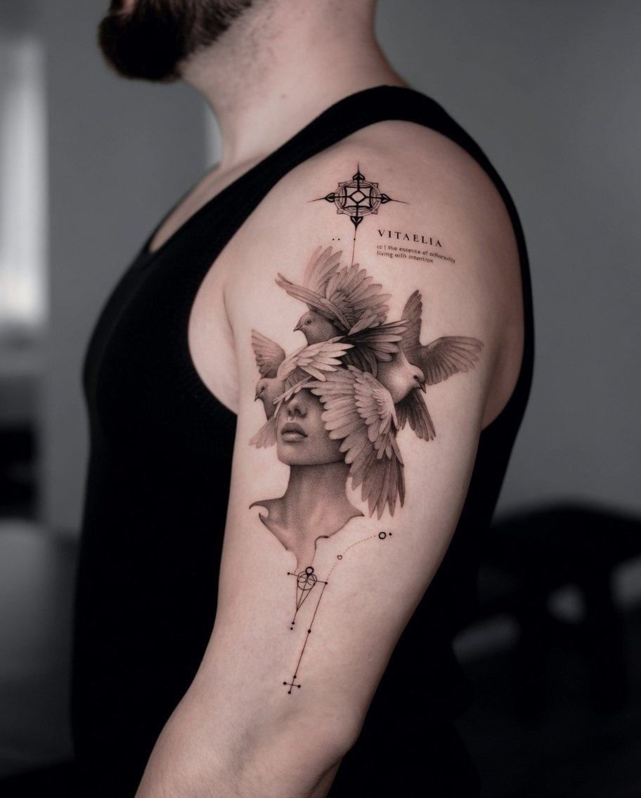Free AI Tattoo Cover Up Generator – Redesign Old Tattoos Online input photo example